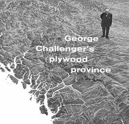 Image of George Challenger stating overtop of his topographical map creation
